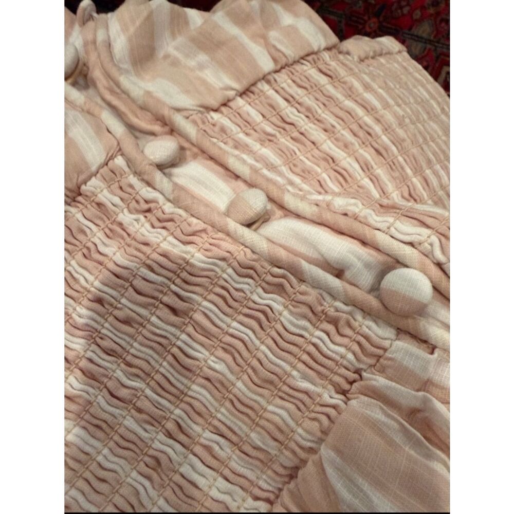 New By Anthropologie Long-Sleeve Smocked-Waist Stripe Maxi Dress Size S - Picture 8 of 8